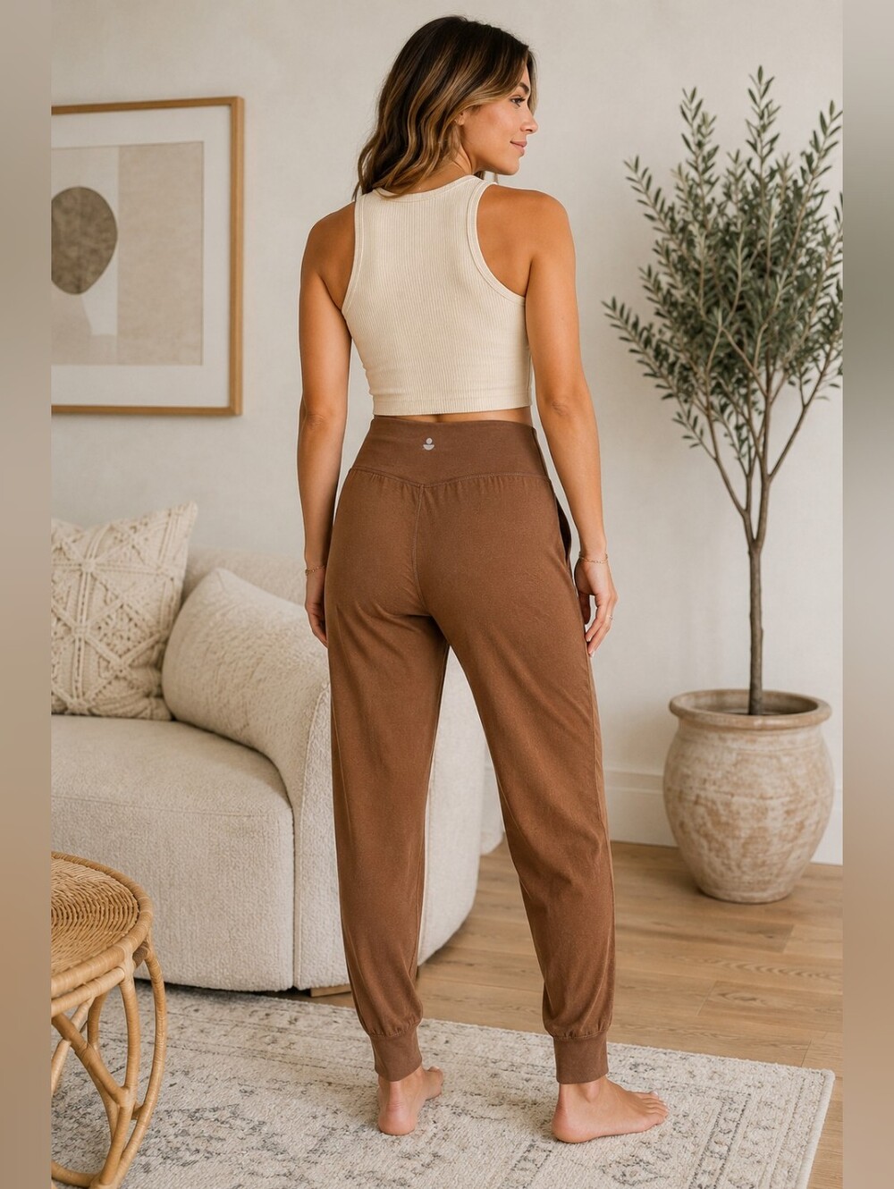 Haven Well Within Balance Joggers Small Brown High Rise Yoga Athletic Pants - Picture 2 of 13